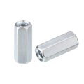 40pcs M5x8x20mm Coupling Nuts Galvanized Carbon Steel Hex Threaded Rod Coupler For Furniture Electronic Industrial 