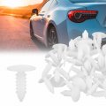 X Autohaux 40 Pcs 4 5mm Hole Dia Plastic Bolt Rivets Fasteners Trim Panel Retainer Clips White For Car