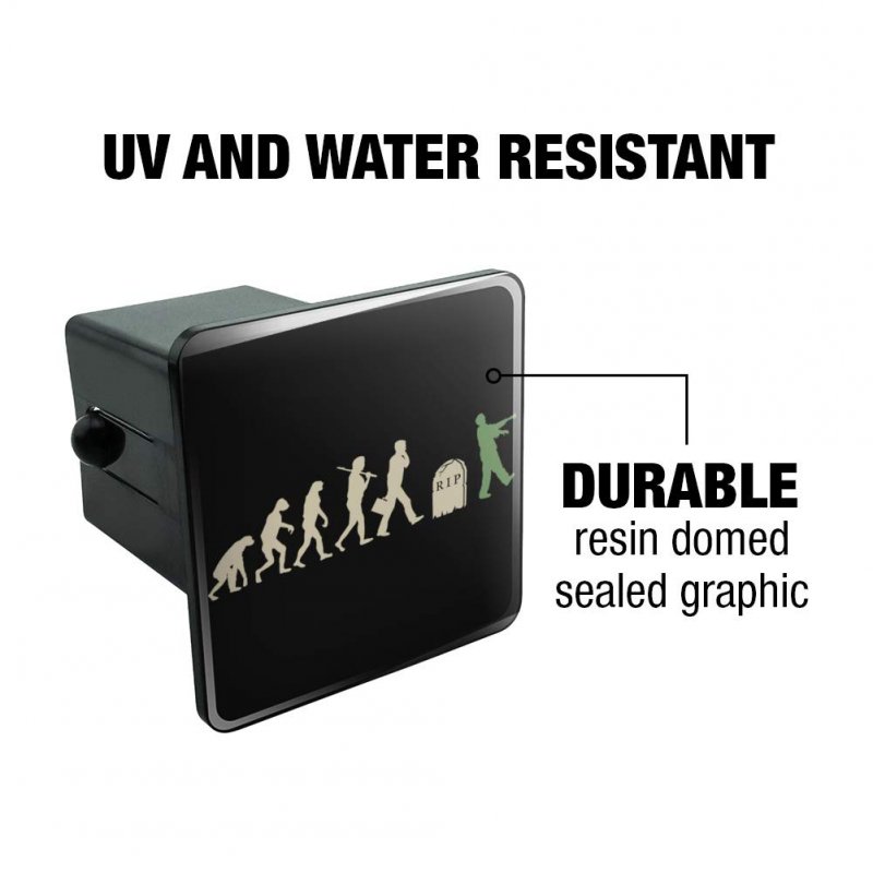 Zombielution Evolution Tow Trailer Hitch Cover Plug Insert For 2 In Receivers Black Abs Plastic With Uv Resistant Resin Design