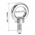 Uxcell Lifting Eye Bolt M8 X 14mm Male Thread 304 Stainless Steel For Hanging Pack Of 6