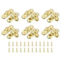 6 Pcs Vintage Lock Clasp 27 X 32mm Mini Swing Arm Latch Right Hook Hasp With Screws For Jewelry Box Suitcase Toolbox Wooden 