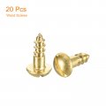 Uxcell Wood Screws M4 X 12mm Slotted Round Head Brass Self-tapping Woodworking Screw 20 Pcs