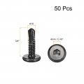 Uxcell Hex Socket Self Tapping Screws 10 X 3 4 410 Stainless Steel Sheet Metal Flat Head Drilling Screw 50pcs Black