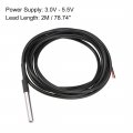 Uxcell Ds18b20 Temperature Sensor Waterproof Digital Thermal Probe Temp 2m 3 Pcs