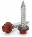 Hex Washer Head Mechanical Galvanized Roofing Screws Red Finish 14 X 2-1 2 Qty 1000 