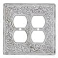 Vicenza Designs Wpj7003 San Michele Wall Plate With Jumbo Double Outlet Opening Satin Nickel 