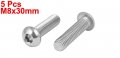 Uxcell M8x30mm 316 Stainless Steel Fully Thread Button Head Hex Socket Cap Screw 5pcs