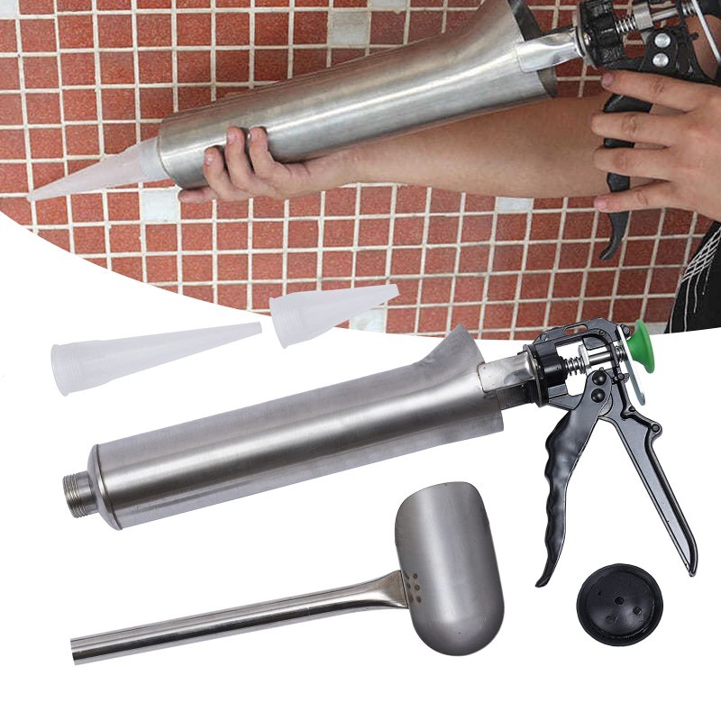 Stainless Steel Hand Caulking Guns Grouting Tool Cement Grout Mortar Caulk Pointing Gun Spray Applicator With Nozzle