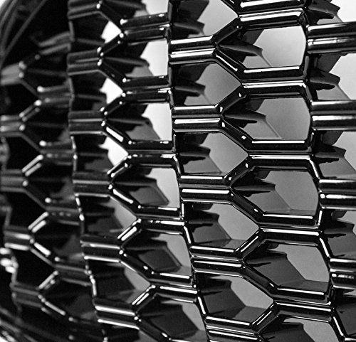 Honeycomb Mesh Style Upper Hood Grille Grill Gloss Black For 2013-2016 Ford Fusion