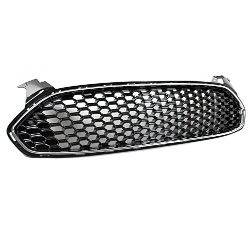 Honeycomb Mesh Style Upper Hood Grille Grill Gloss Black For 2013-2016 Ford Fusion