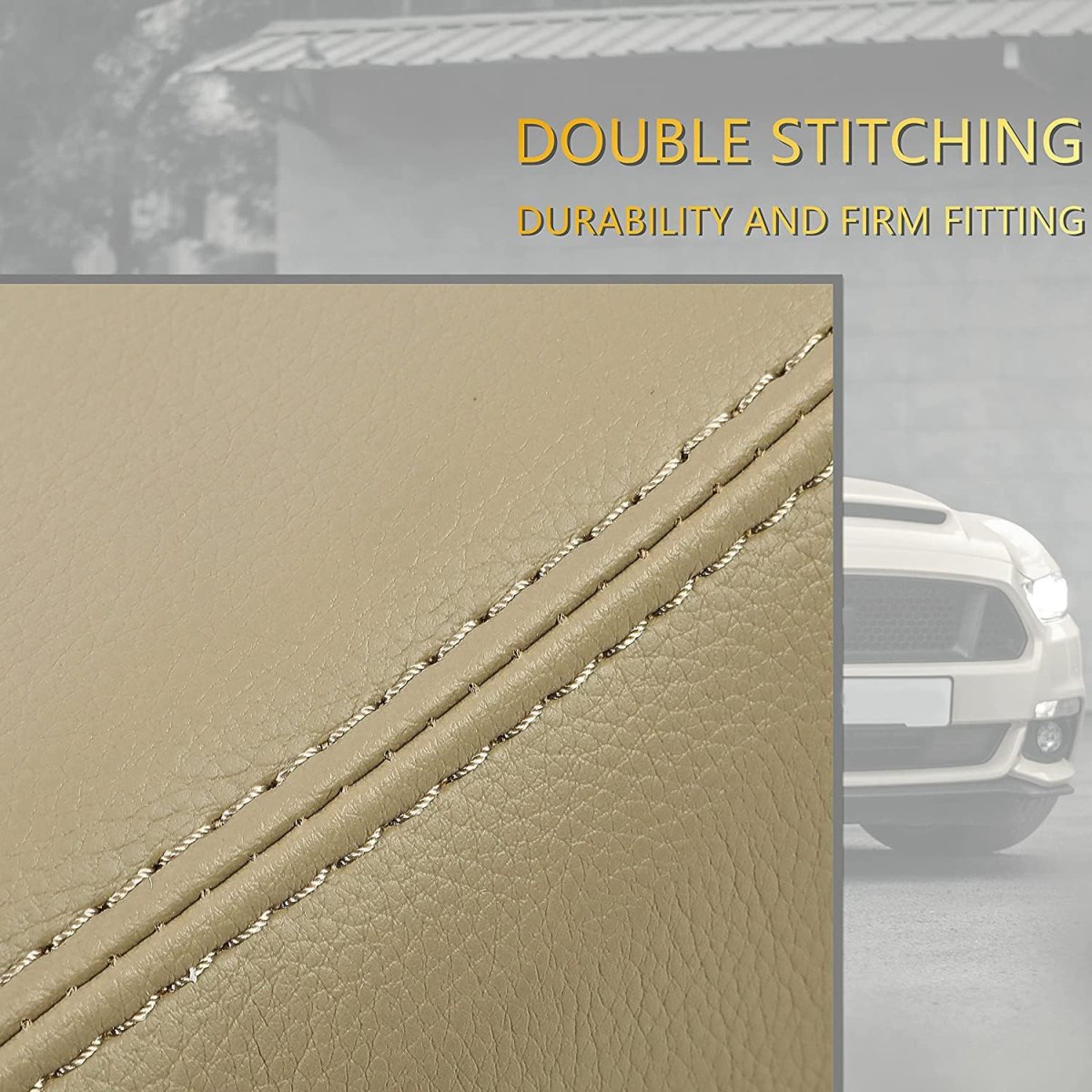 Left Driver Side Bottom Seat Cover For 1992-1996 Ford Bronco Synthetic Leather Med Mocha Tan