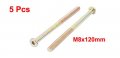 Uxcell M8 X 120mm Threaded Hex Socket Head Cap Screw Bolt Bronze Tone 5 Pcs