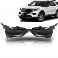 1 Pair Fog Light Cover Trims Left Right Side Black Replacement For 2020-2022 Explorer Lb5z15a246aa Lb5z15a245aa 
