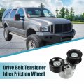 X Autohaux Serpentine Drive Belt Tensioner Idler Friction Wheel Ford F-250 Super Duty 1999-2002 For 2003 Pulley Ac Tension No