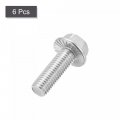 Uxcell M10x30mm Hex Serrated Flange Bolts Screws Metric Thread 304 Stainless Steel 6pcs