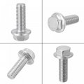 Uxcell M10x30mm Hex Serrated Flange Bolts Screws Metric Thread 304 Stainless Steel 6pcs