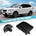 X Autohaux 1 Set Transmission Oil Pan Cover With Gasket No 452803b851 For Hyundai Santa Fe 2013-2018 Plastic Black