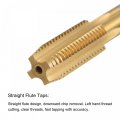Uxcell Straight Flute Taps M12 X 1 5 Metric Left Hand Titanium Coated M35 Cobalt High Speed Steel Machine Tapping Screw Thread