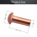 Bettomshin 1pcs M3 Round Head Copper Solid Rivets Fastener 0 12 Dia X 0 31 Length For Electrical Applications Finish Tone