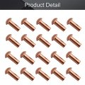 Bettomshin 1pcs M3 Round Head Copper Solid Rivets Fastener 0 12 Dia X 0 31 Length For Electrical Applications Finish Tone