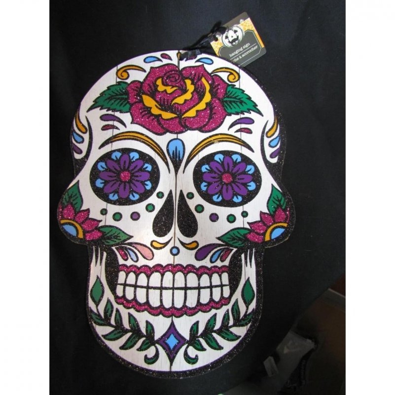 Day Of The Dead Hanging Skull Decor 2105 13 5x9 5x0 03