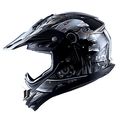 Adult Motocross Helmet Off Road Mx Bmx Atv Dirt Bike Hgxp14b Skull Black Glossy Dot Approved Medium Size 