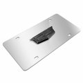 Ipick Image Made For Cadillac 3d Crest Logo In Gunmetal Dark Gray On Chrome Stainless Steel License Plate