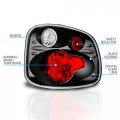Amerilite For 2001-2003 Ford F-150 Flareside Euro Black Replacement Tail Lights Brake Lamp Pair Passenger And Driver Side