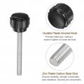 Uxcell 20pcs M4 X 40mm Male Thread Knurled Knobs Thumb Screws Clamping Grip 14mm Plastic Round Head Hand Thumbscrews Black
