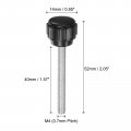 Uxcell 20pcs M4 X 40mm Male Thread Knurled Knobs Thumb Screws Clamping Grip 14mm Plastic Round Head Hand Thumbscrews Black