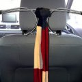 Akozon Car Coat Hanger Metal Clothes Adjustable Seat Headrest Hooks With Restraint Rods For Black