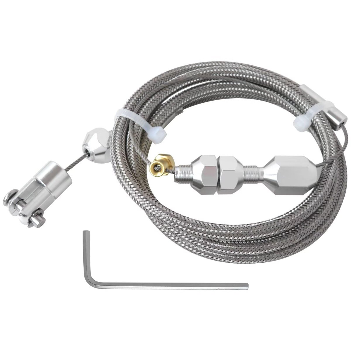 Silver Adjustable Accelerator Cable For Chevy 4 8l 5 3l 7l 6 0l Ls1 Engine 36 In Stainless Braided Throttle Kit
