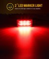 2 Pcs In Red Led Clearance Trailer Marker Lights 6 Side For Truck Pickup Tractor Rv Camper Motorhome Ip67 Waterproof Surface