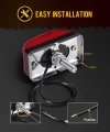 2 Pcs In Red Led Clearance Trailer Marker Lights 6 Side For Truck Pickup Tractor Rv Camper Motorhome Ip67 Waterproof Surface