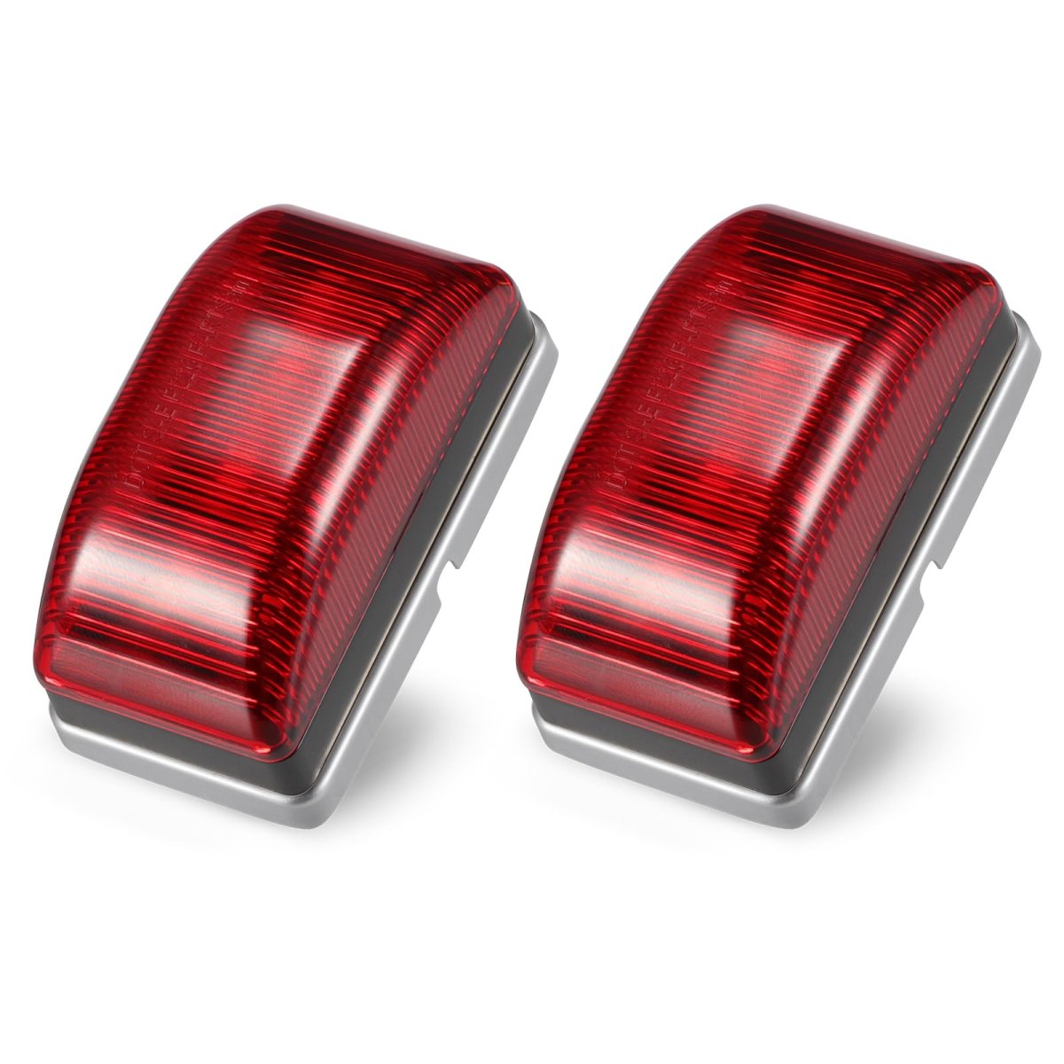 2 Pcs In Red Led Clearance Trailer Marker Lights 6 Side For Truck Pickup Tractor Rv Camper Motorhome Ip67 Waterproof Surface