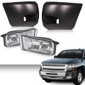 Bumper End Caps And Fog Lights For Chevy Silverado 1500 2007 2013 Gm1004147 Gm1005147 Front Ends With Driving Black Finish 