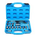 8milelake 17pcs Diesel Injector Seat Cutter Cleaner Universal Re-face Reamer Tool Set 
