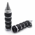Smt-spike 7 8 Rubber Handlebar Grips Compatible With Kawasaki Mean Streak Drifter Classic Chromed Motor B00vbom46c