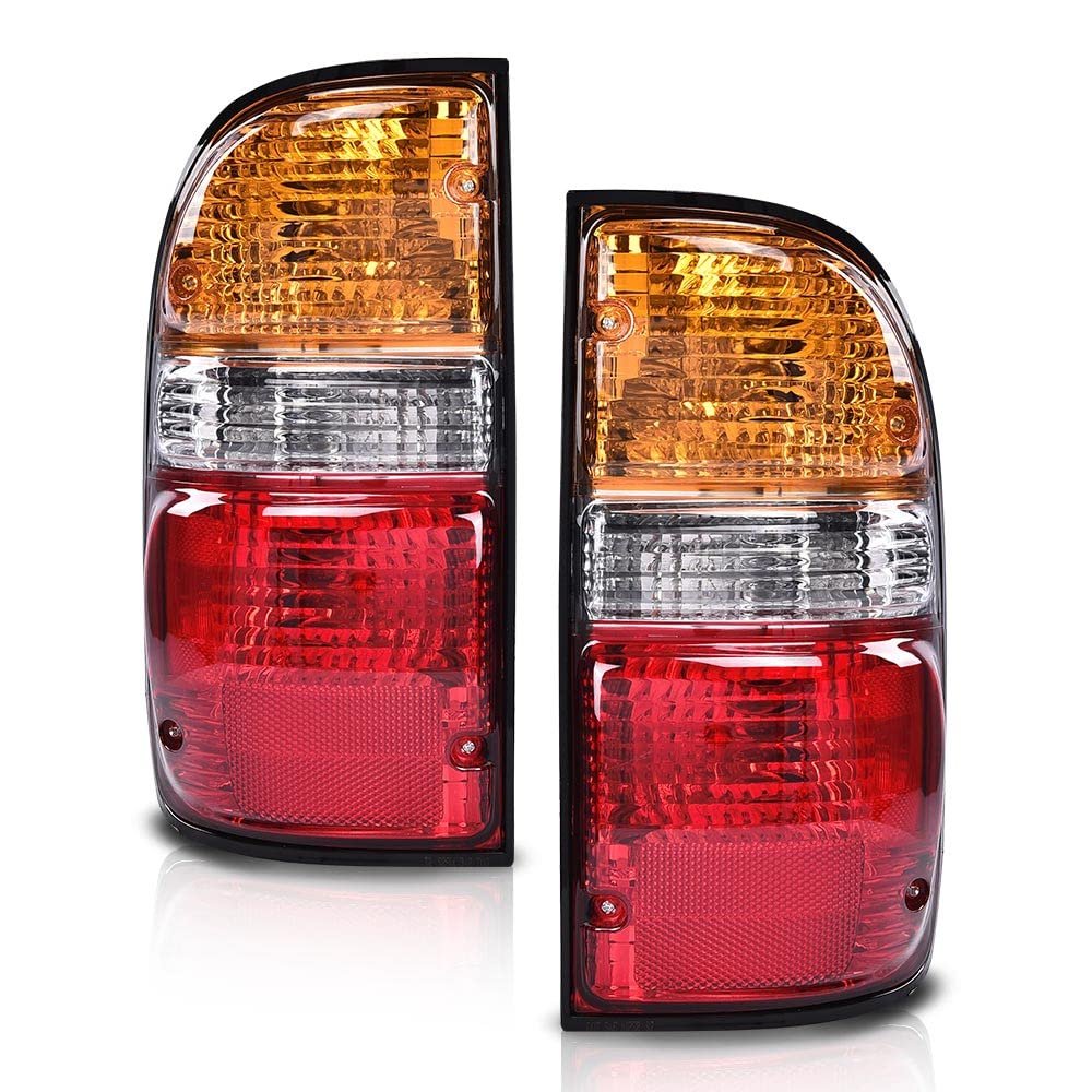 Rear Tail Lights Assembly For Toyota Tacoma 2001-2004 Lamp Taillights Left Right Side W Bulbs Red Orange Lens