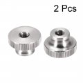 Uxcell Knurled Thumb Nuts 2pcs M6x1mm 304 Stainless Steel Round Knobs Fasteners For 3d Printer Parts Silver Tone