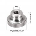 Uxcell Knurled Thumb Nuts 2pcs M6x1mm 304 Stainless Steel Round Knobs Fasteners For 3d Printer Parts Silver Tone