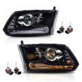 Led Bar Plank Style Headlights Headlamps For 2013-2018 Dodge Ram 1500 2500 3500 Factory Projector Type 9 Pin Clear Lens Black 