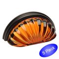 Cosmas 6381orb-a Oil Rubbed Bronze With Amber Glass Cabinet Cup Pull 3 Hole Centers 5 Pack 