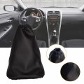 Teamwill Pu Leather Gear Stick Shift Gaiter Boot Black Cover Fit For Toyota Corolla 2007-13