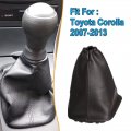 Teamwill Pu Leather Gear Stick Shift Gaiter Boot Black Cover Fit For Toyota Corolla 2007-13