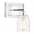 Maxxima Chrome 3-light Led Bath And Vanity Fixture 2400 Lumens 2700k Warm White Modern Clear Glass Wall Light St19 Bulbs 