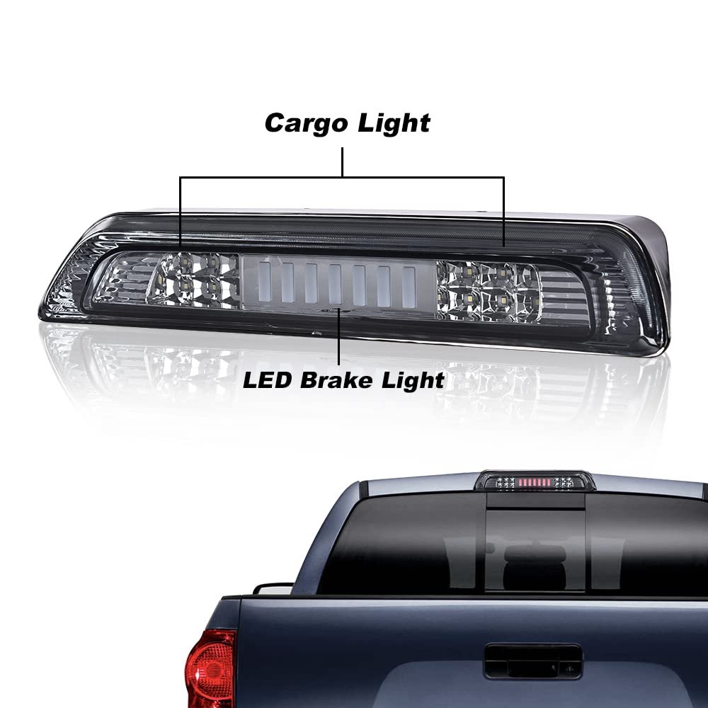 Led Third Brake Light For Toyota Tundra 2007-2018 Rear 3rd High Mount Cargo Type I Smoky Lens Clear Housing 81570-0c050
