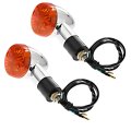 Motorcycle Turn Signal Lights Chrome Bullet 12v Universal Front Rear Blinker Indicator Replacement For Honda Yamaha Suzuki 