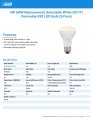 Feit Electric R20 Led Light Bulb 45w Equivalent Dimmable Color Selectable 6-way 6 Medium Base 90 Cri 450 Lumens Damp Rated