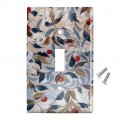 Calming Floral Earthy Blues Pattern Plastic Wall Decor Toggle Light Switch Plate Cover 